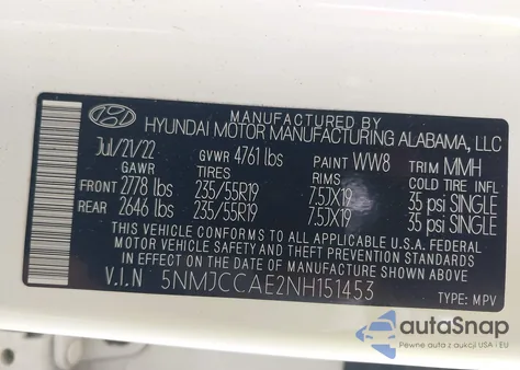 2022 Hyundai Tucson Sel from USA, damaged, VIN 5NMJCCAE2NH151453